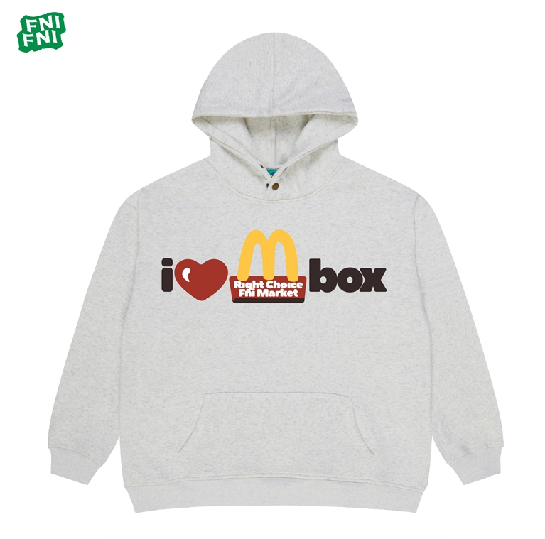 FNI Trend Heavyweight Cotton (I Love McMen) Unisex Plus Velvet Hoodie 24 Autumn/Winter Early Autumn Foaming