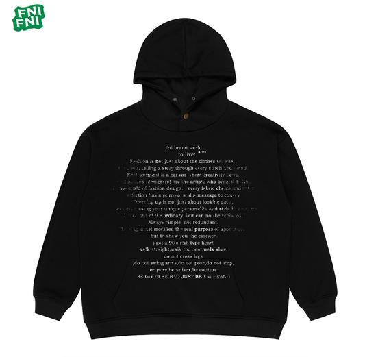 FNI Trend Heavyweight Cotton (Letter Slogan) Unisex Plus Velvet Hoodie 24 Autumn/Winter Early Autumn Pulp