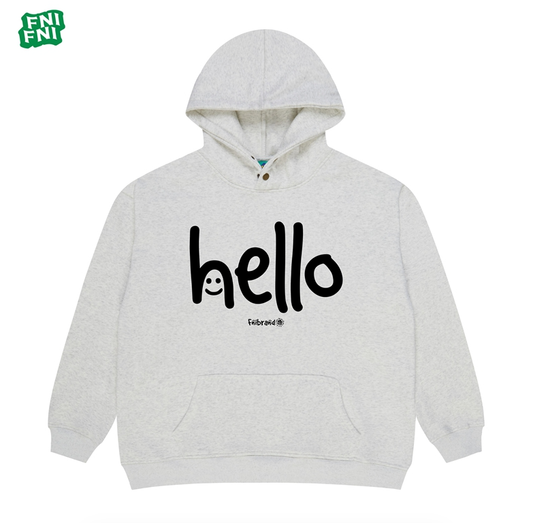 FNI Trend Heavyweight Cotton (Hello) Unisex Plus Velvet Hoodie New 24 Autumn/Winter Early Autumn Top